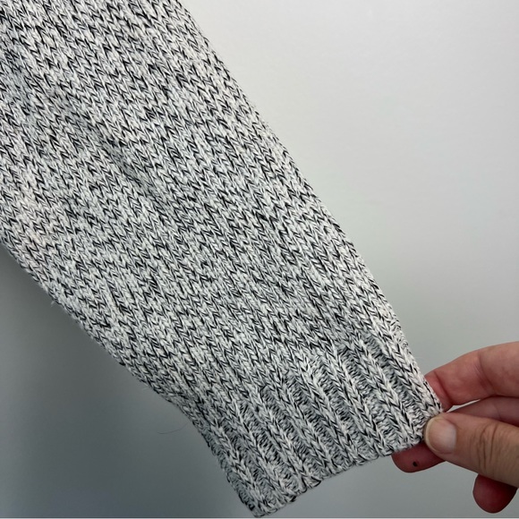 Chunky knit wrap front sweater marled grey v neck cross cross ballet cor… - Picture 11 of 15